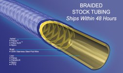 Braided Stock Tubing, PTFE Liner w/Nylon 12 Jacket, 0.114