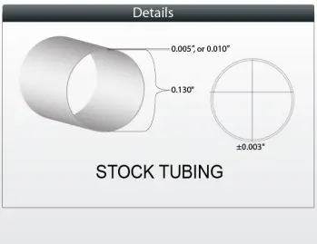 35D Pebax™ Stock Single Lumen Tubing ID 0.120” OD 0.130”